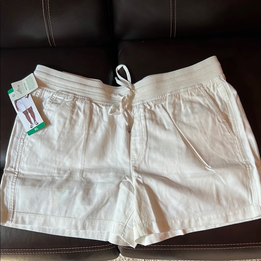 NEW Orvis Womens White Drawstring Shorts With Pockets XL